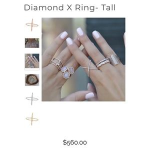 brooke rayn custom 14k tall diamond x ring.